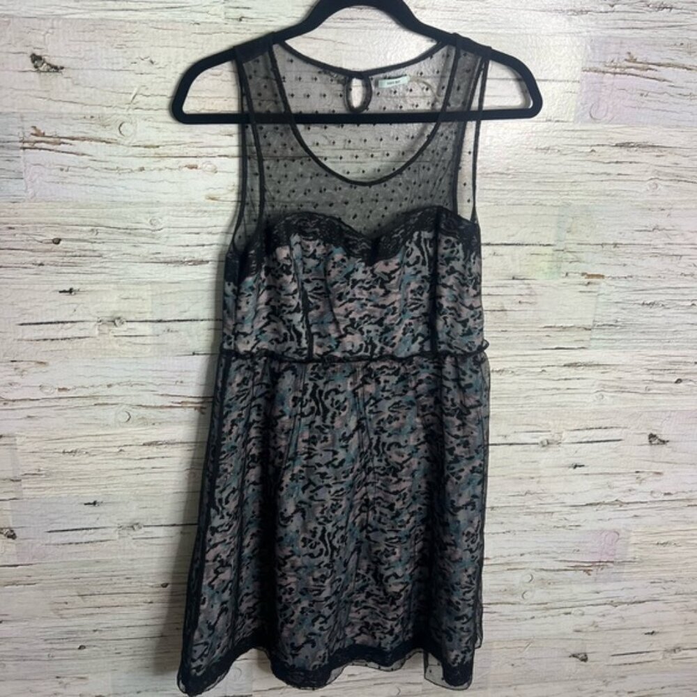 Urban Outfitters kimchi blue lace overlay sheer dress floral size 8